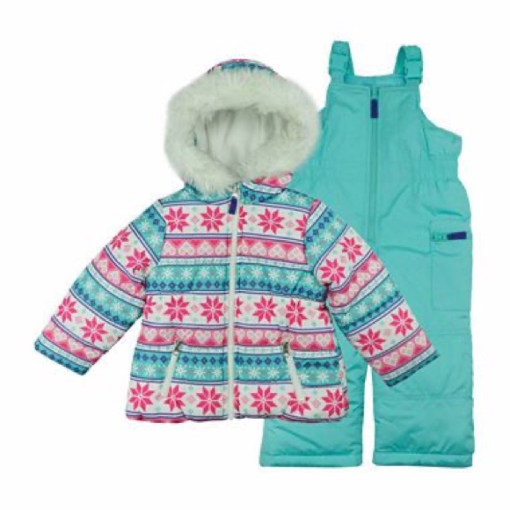 Carter's Multicolor Fair Isle Winter Jacket and Bib Set 4T